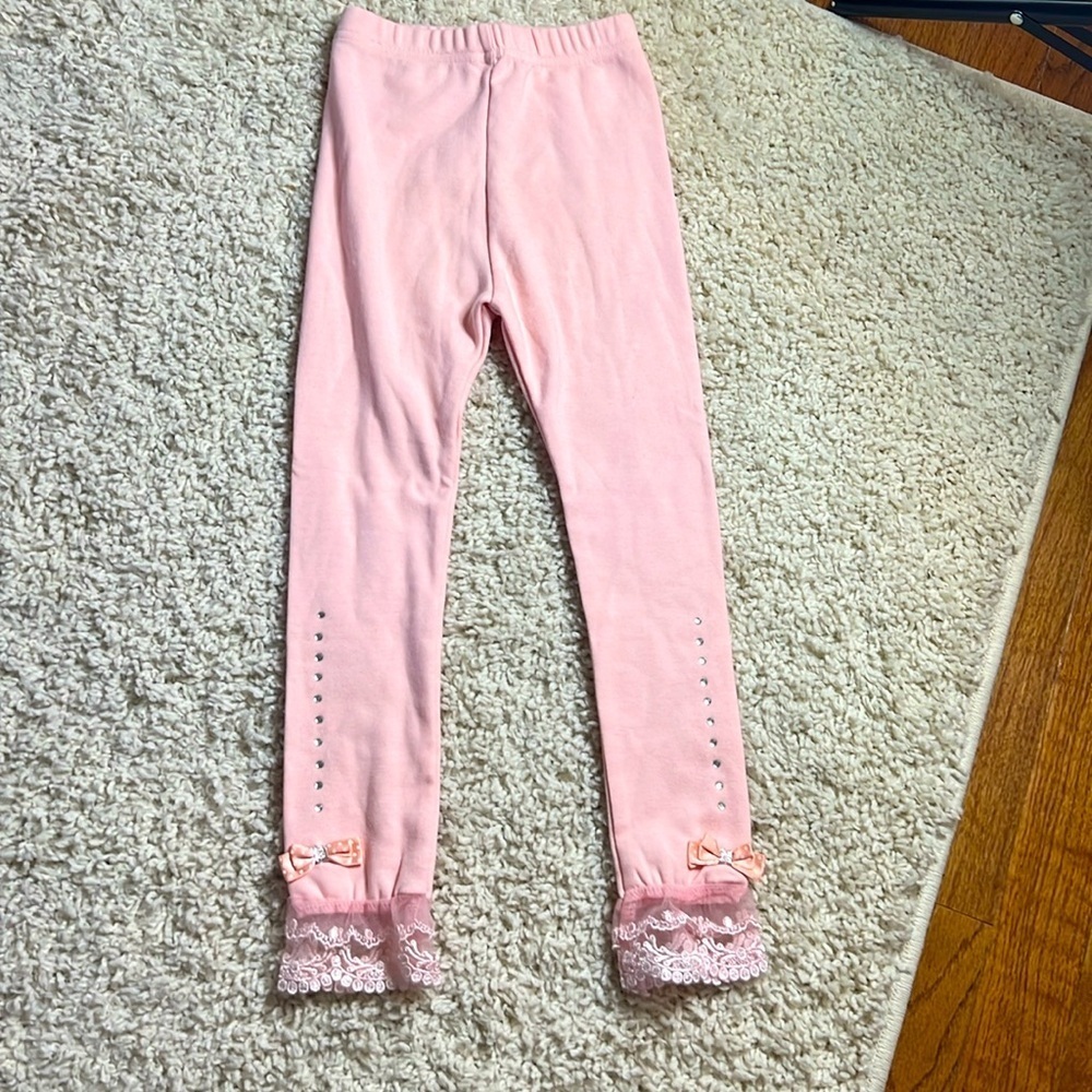 GIRLS ML KIDS LEGGINGS SIZE 4-5 PINK PREOWNED